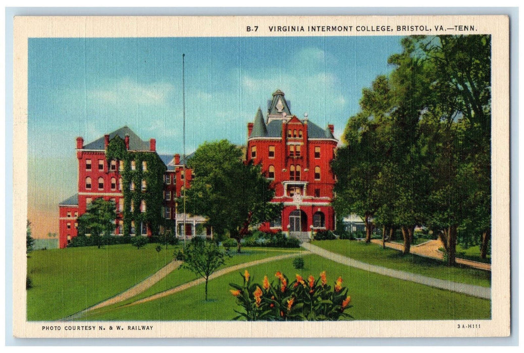 c1940's Virginia Intermont College Bristol VA Tennessee TN Vintage Postcard