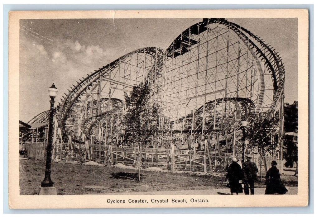 c1910 Cyclone Coaster, Crystal Beach Ontario Canada Vintage Postcard