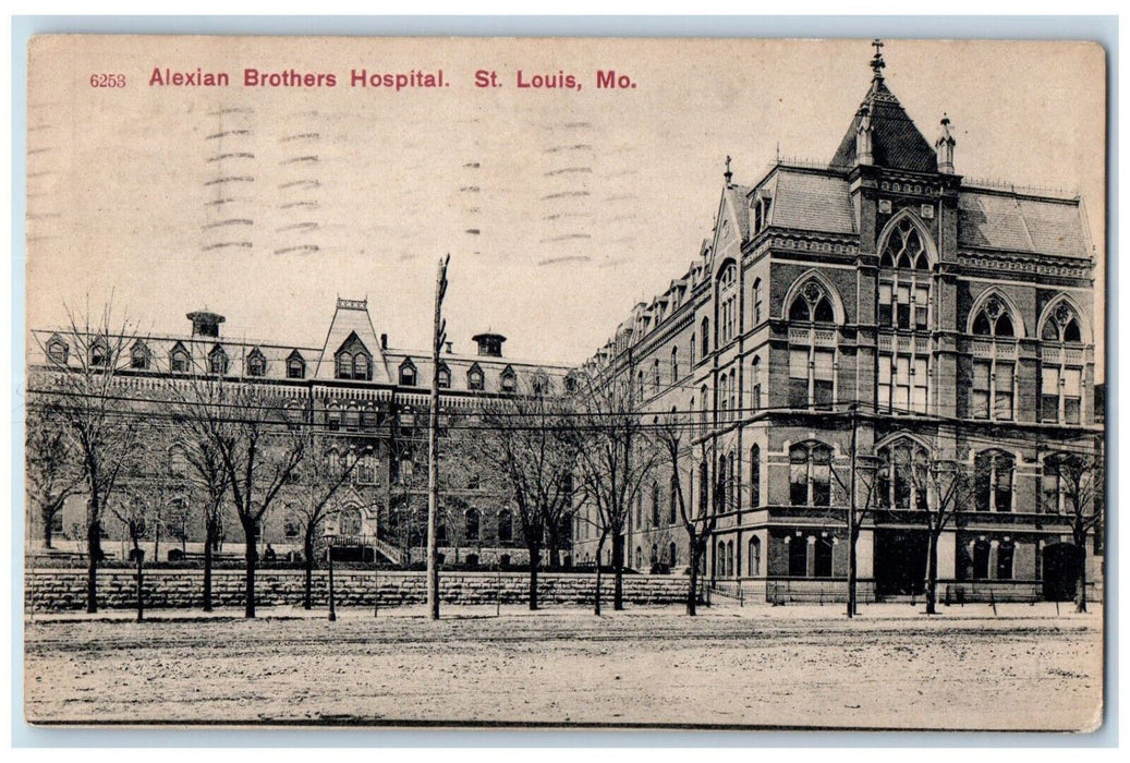 1909 Alexian Brothers Hospital St. Louis Missouri MO Antique Postcard