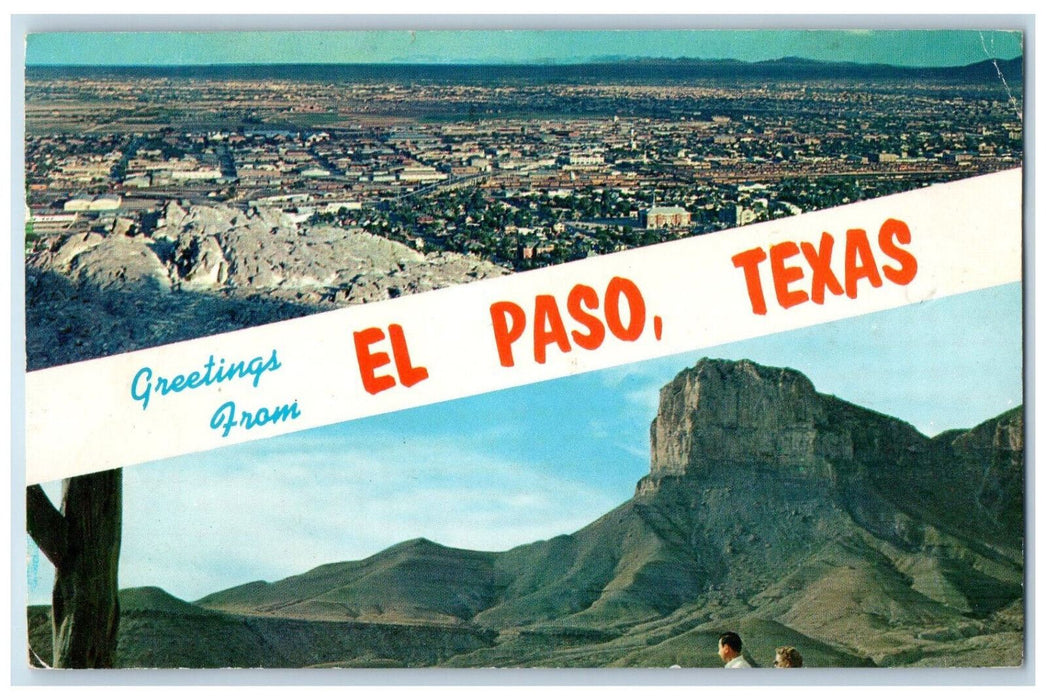 1963 El Capitan Looking South Greetings from El Paso Texas TX Multiview Postcard