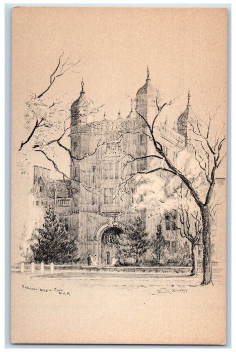 c1940 Entrance Lawyers Club Exterior Building University Of Michigan MI Postcard