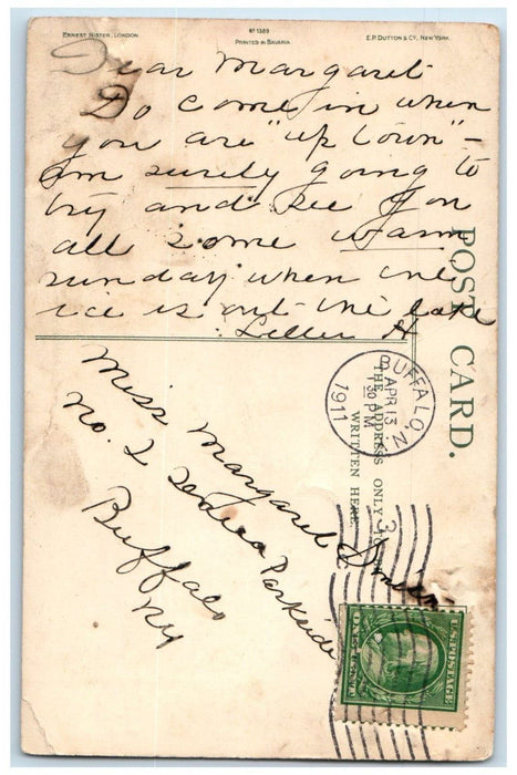 1911 Happy Easter Holy Cross Angels Embossed Buffalo New York NY Posted Postcard
