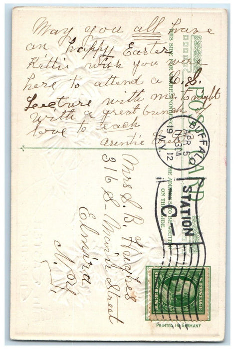 1912 Easter Greeting Daisy Flowers Father And Daughter Winsch Back Postcard