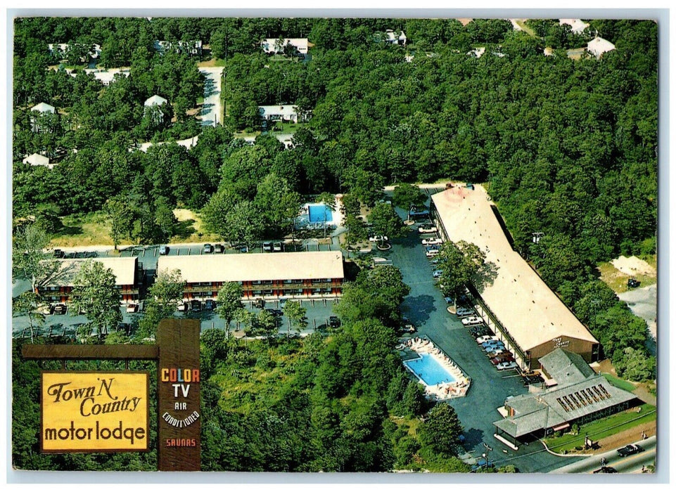 1985 Aerial View Of Town N County Motor Lodge West Yarmouth MA Postcard