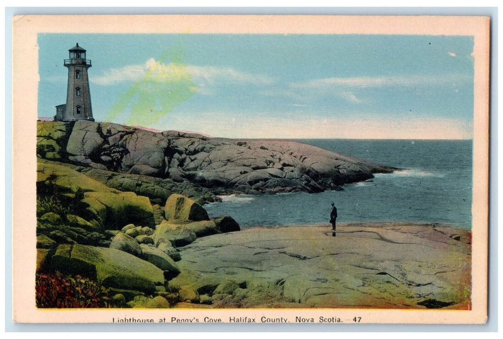 c1950's Lighthouse at Penny's Cove Halifax County Nova Scotia Canada Postcard