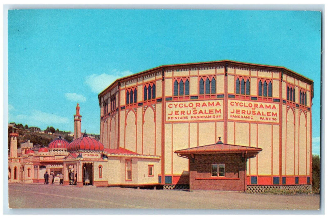 c1950's Cyclorama De Jerusalem Peinture Panoramique Quebec Canada Postcard