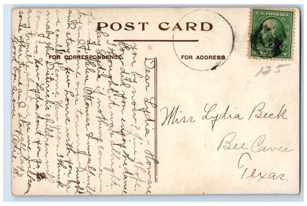 c1910's Cute Cat Kittens The Lid Is On Here Bee Cave Texas TX Antique Postcard