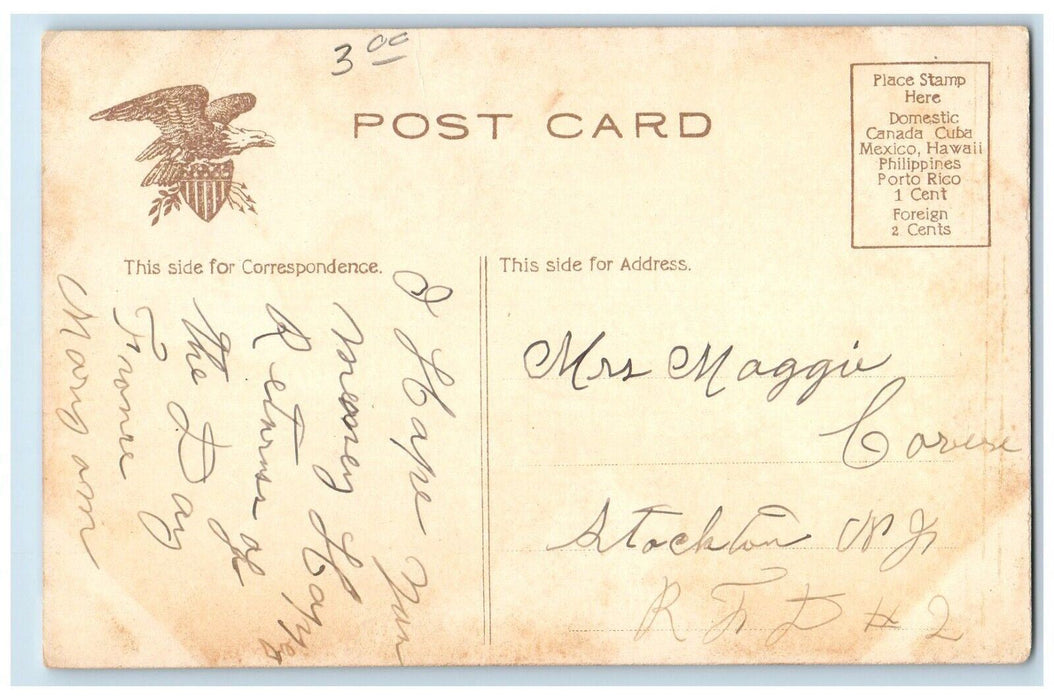 c1910's US Sailors Life A Boxing Match Sports Posted Antique Postcard