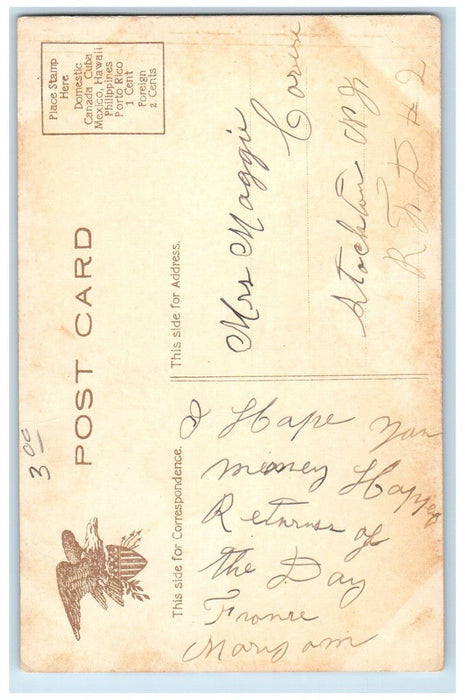 c1910's US Sailors Life A Boxing Match Sports Posted Antique Postcard