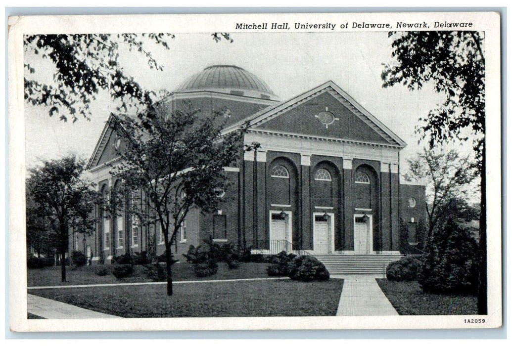 1945 Mitchell Hall University Delaware Newark Delaware Antique Vintage Postcard