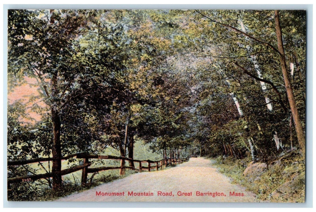 View Of Monument Mountain Dirt Road Great Barrington Massachusetts MA Postcard