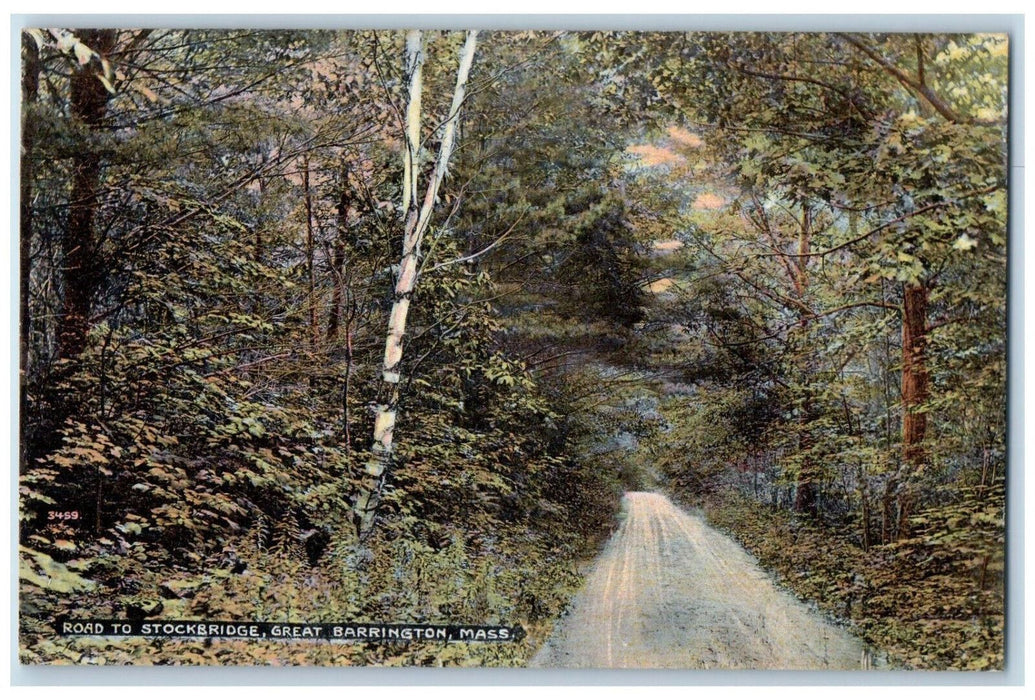 Road To Stockbridge Great Barrington Massachusetts MA, Dirt Road Scene Postcard