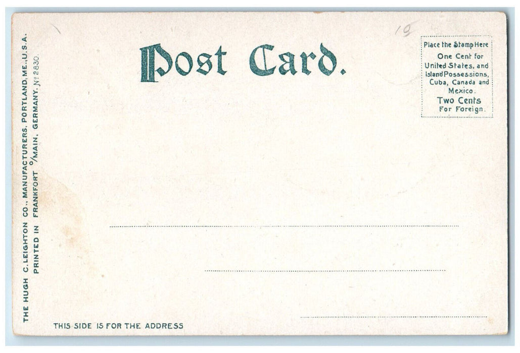Ruins Of Old Fort At Pemaquid Maine ME, Sailboat Scene Antique Unposted Postcard