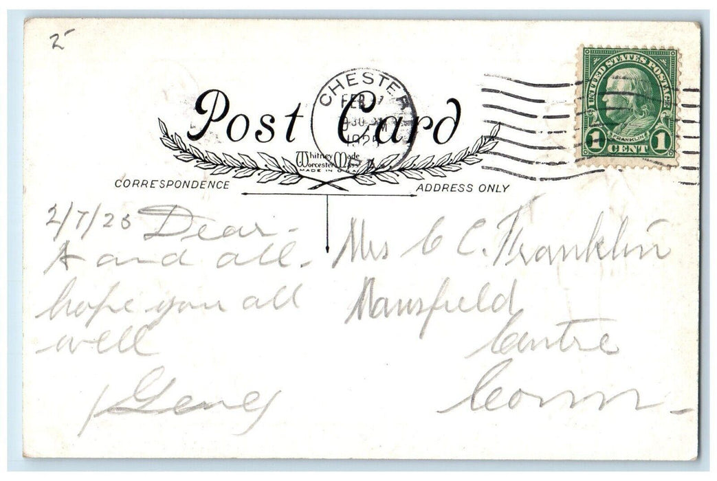 1925 Valentine Children Message Hearts Chester Pennsylvania PA Vintage Postcard