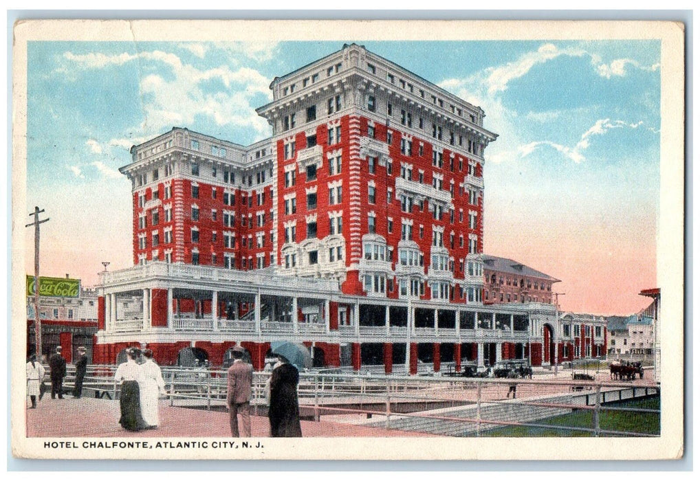1918 Hotel Chalfonte Building Guests Restaurant View Atlantic City NJ Postcard
