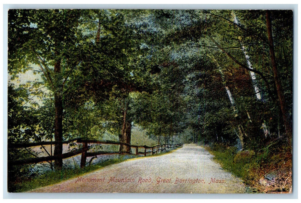 Monument Mountain Road Great Barrington Massachusetts MA Vintage Postcard