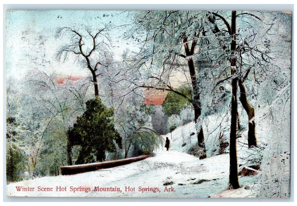 c1910's Winter Scene Hot Springs Mountains Hot Springs Arkansas AR Postcard