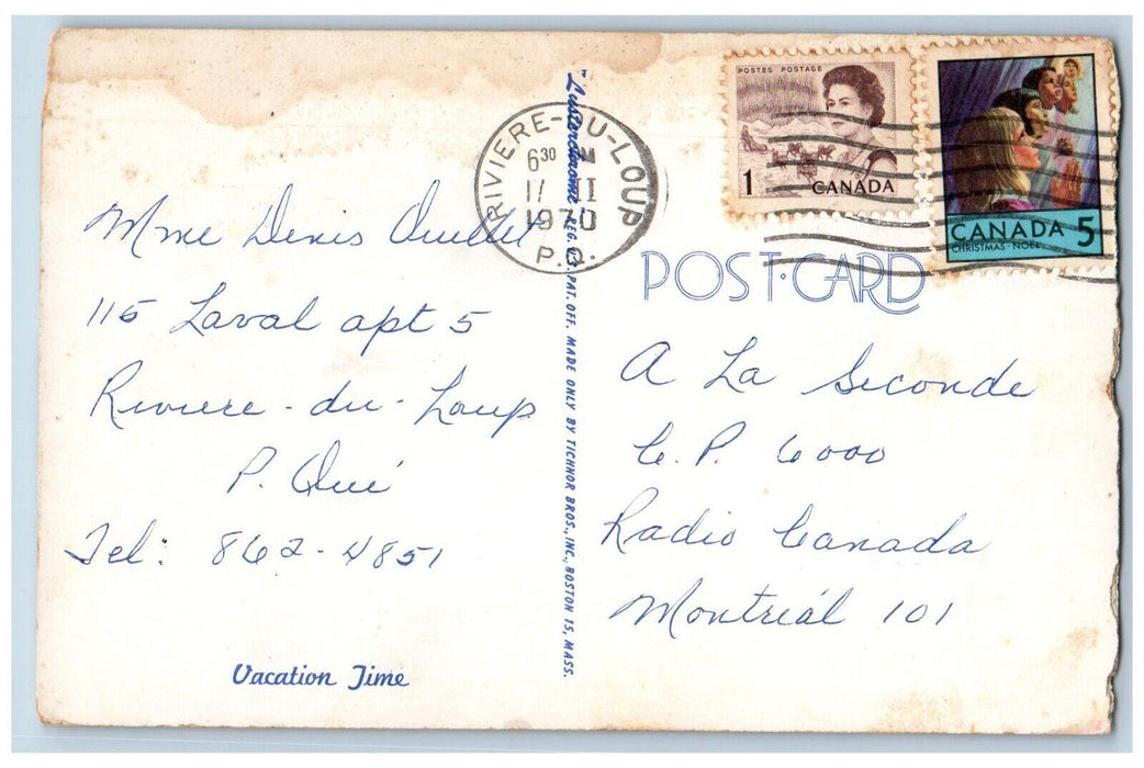 1970 Motel Barbeau St. David Levis Quebec Canada, Riviere Du Loup PQ  Postcard
