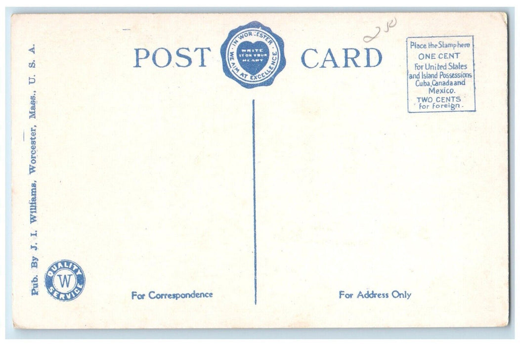 Boys Trade School Street View Building Worcester Massachusetts MA Postcard