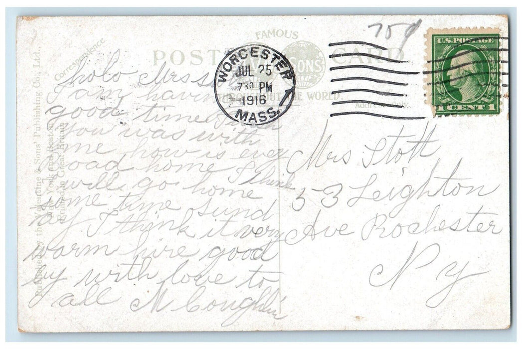 1916 Swedish M.E Thomas ST. Church Worcester Massachusetts MA Antique Postcard