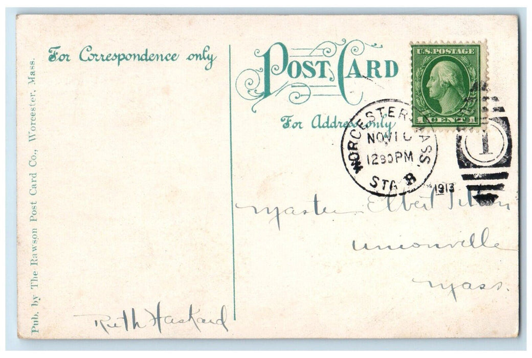 1913 General View From Green Hill Park Worcester Massachusetts MA Postcard