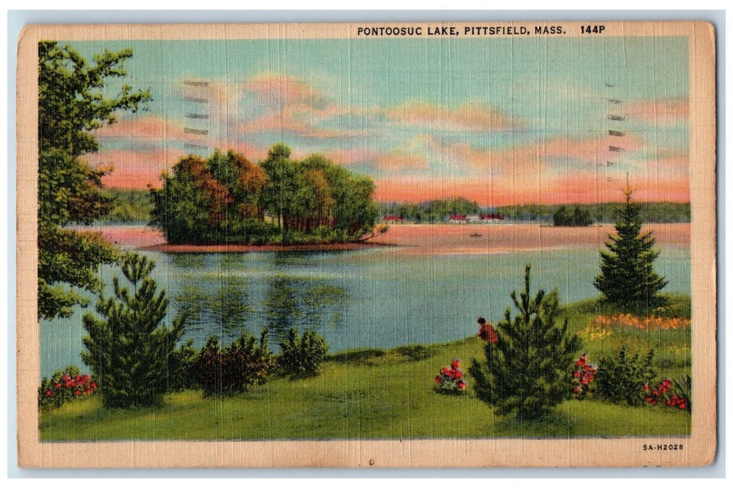 1948 View Of Pontoosuc Lake Pittsfield Massachusetts MA Posted Vintage Postcard