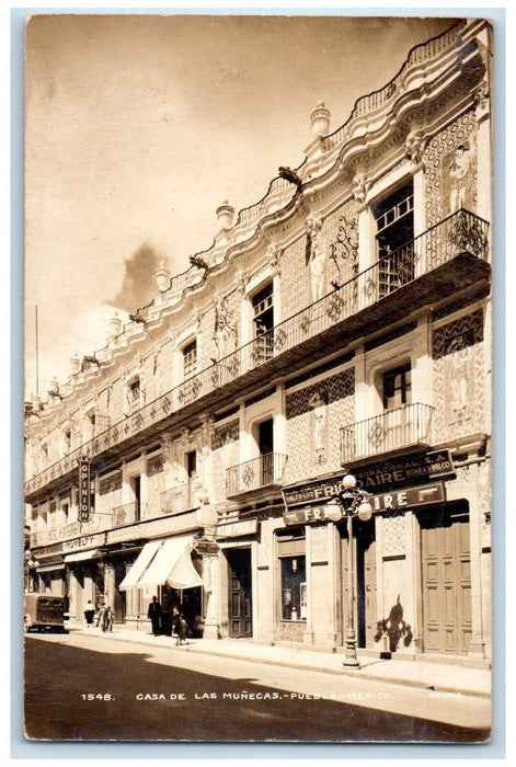 c1940's Casa De Las Munecas Puebla Mexico Novelty Stores Car RPPC Photo Postcard