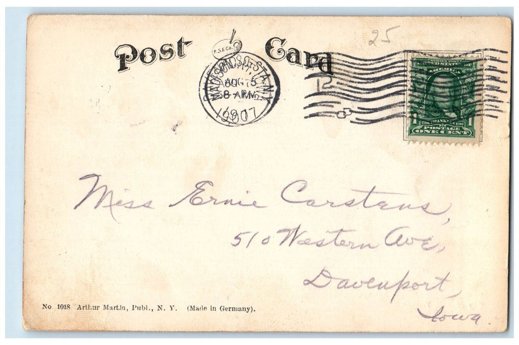 1907 City Hall New York City Buildings Downtown Crowd Railway Street NY Postcard