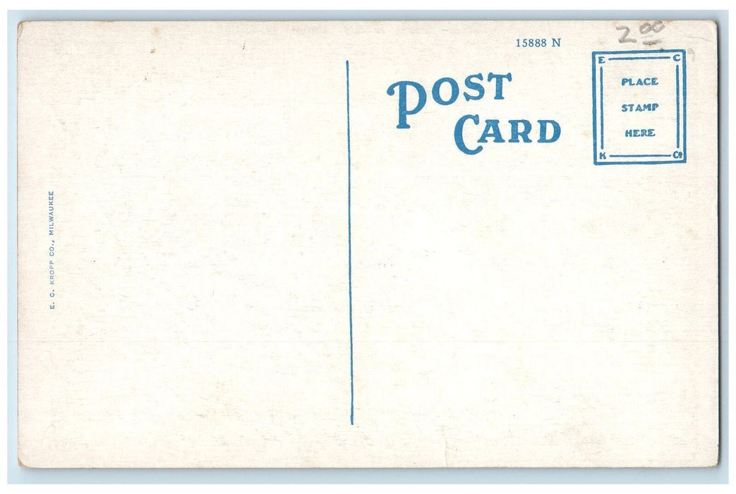 c1920s Carnegie Public Library Roadside Marion Illinois IL Unposted Postcard