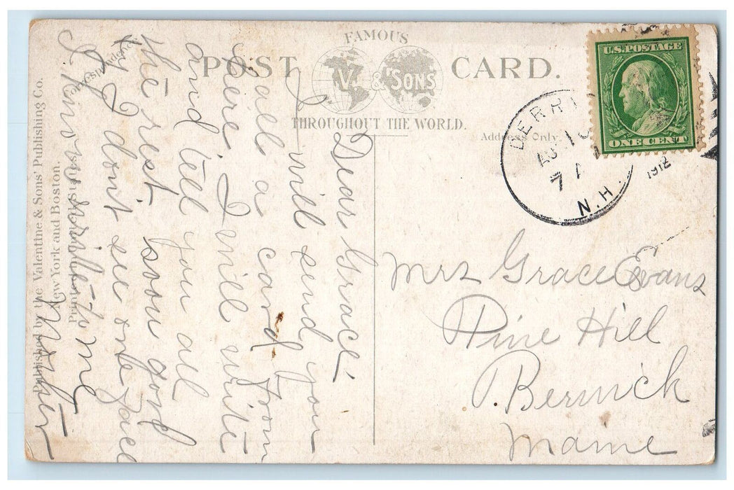 1912 Beaver Lake River Boat Dock Dirt Road Trees Derry New Hampshire NH Postcard