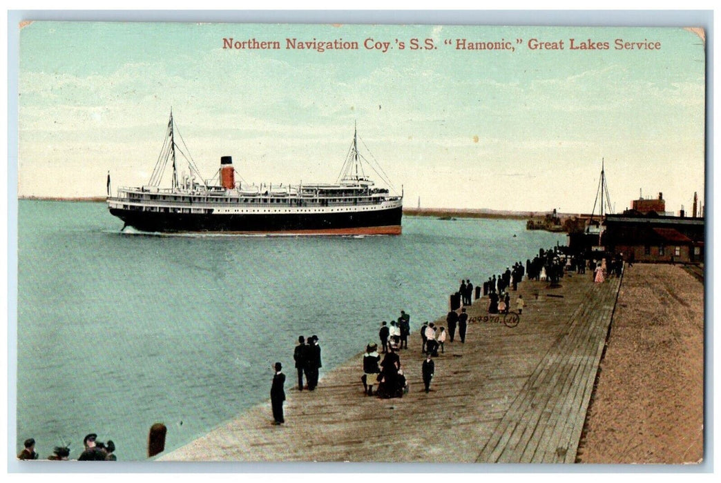 1911 Northern Navigation Coy S.S. Hamonic Great Lakes Service Minnesota Postcard