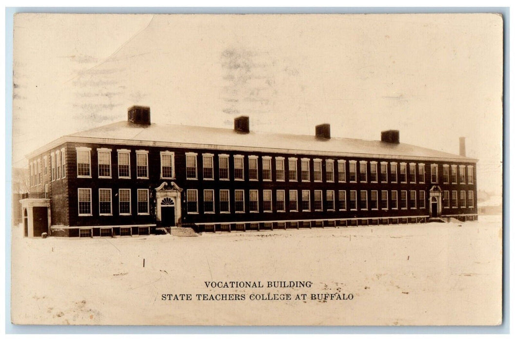 1933 Vocational Building State Teachers College Buffalo NY RPPC Photo Postcard
