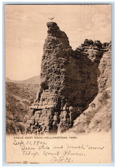 1906 Eagle Nest Rock-Yellowstone Park Wyoming WY, Mountain Scene Postcard