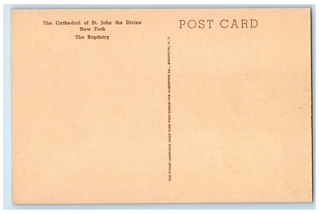 c1950's The Baptistry View Cathedral St. John The Divine New York NY Postcard