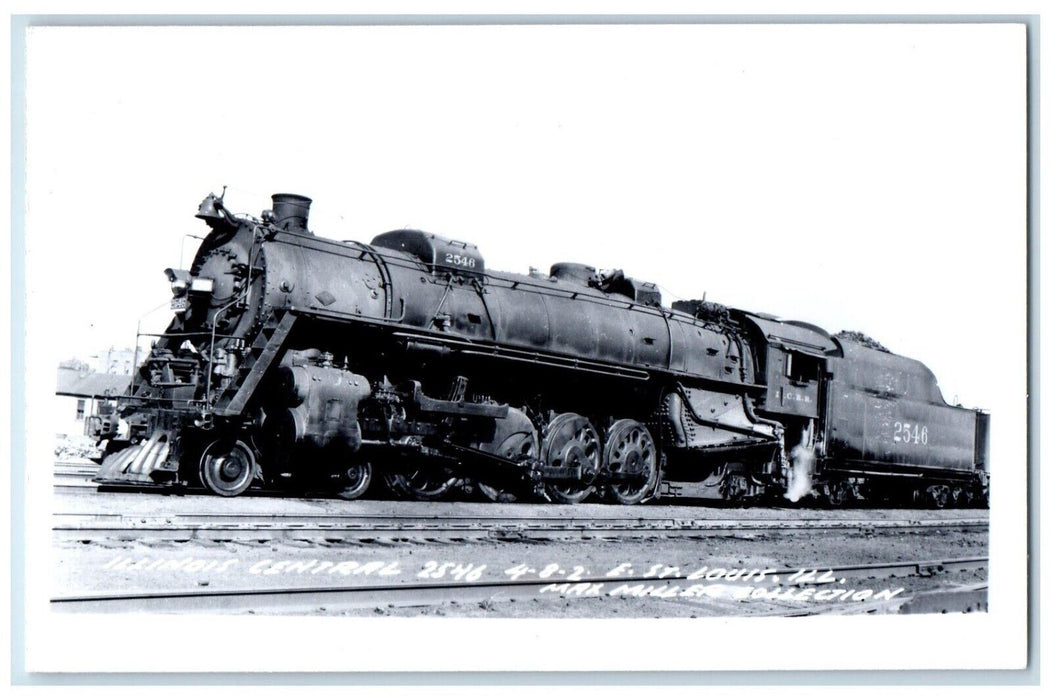 c1950's Illinois Central 2546 Locomotive Train St. Louis IL RPPC Photo Postcard