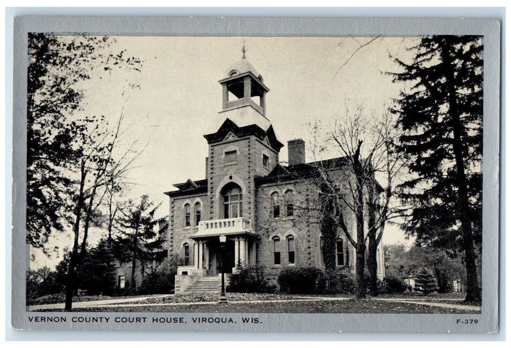 c1920 Vernon County Court House Viroqua Wisconsin WI Vintage Antique Postcard