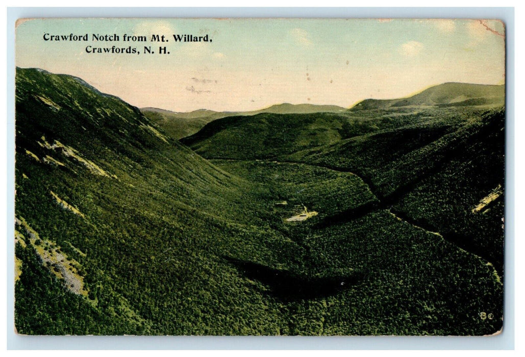 1918 Crawford Notch From Mt. Willard Crawfords New Hampshire NH Posted Postcard