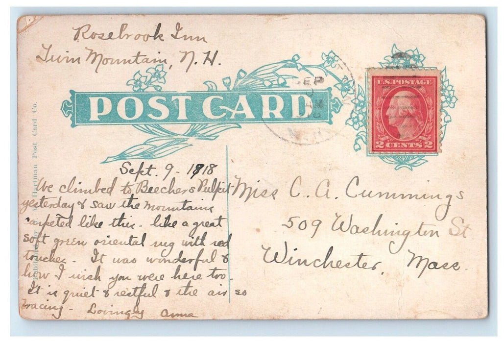 1918 Crawford Notch From Mt. Willard Crawfords New Hampshire NH Posted Postcard