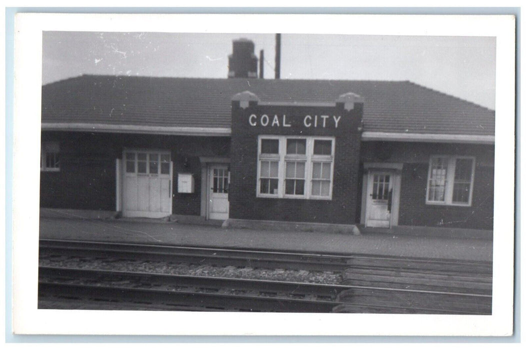 c1950's Coal City Depot Station Railroad Train Illinois IL RPPC Photo Postcard