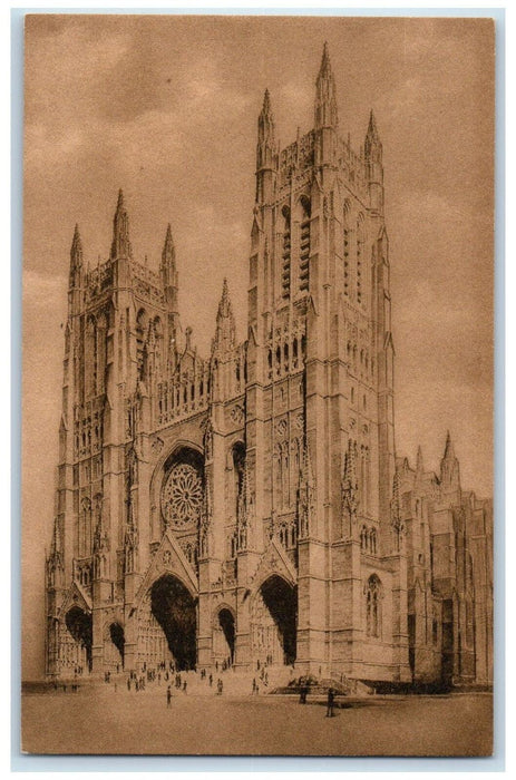 c1950's The West Front Design Cathedral St. John The Divine New York NY Postcard