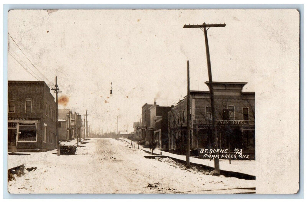 c1910's St. Scene Park Falls Wisconsin WI RPPC Photo Posted Antique Postcard