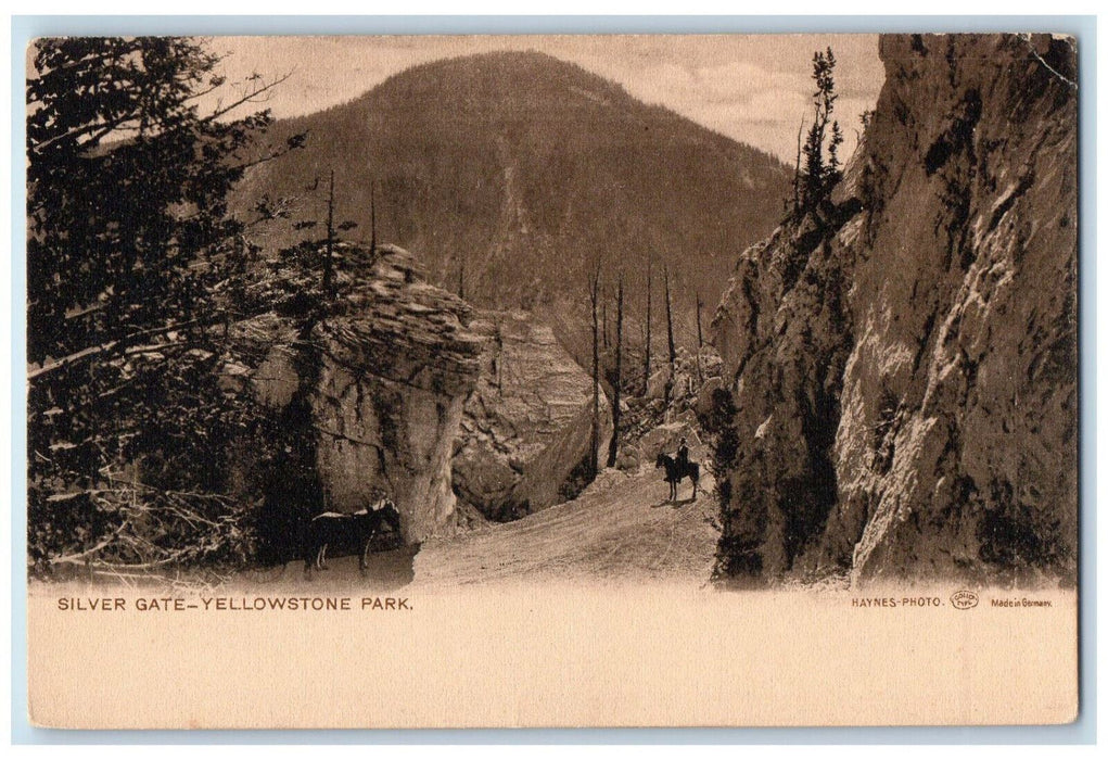 View Of Silver Gate Yellowstone Park Wyoming WY, Rocks Mountain Scene Postcard