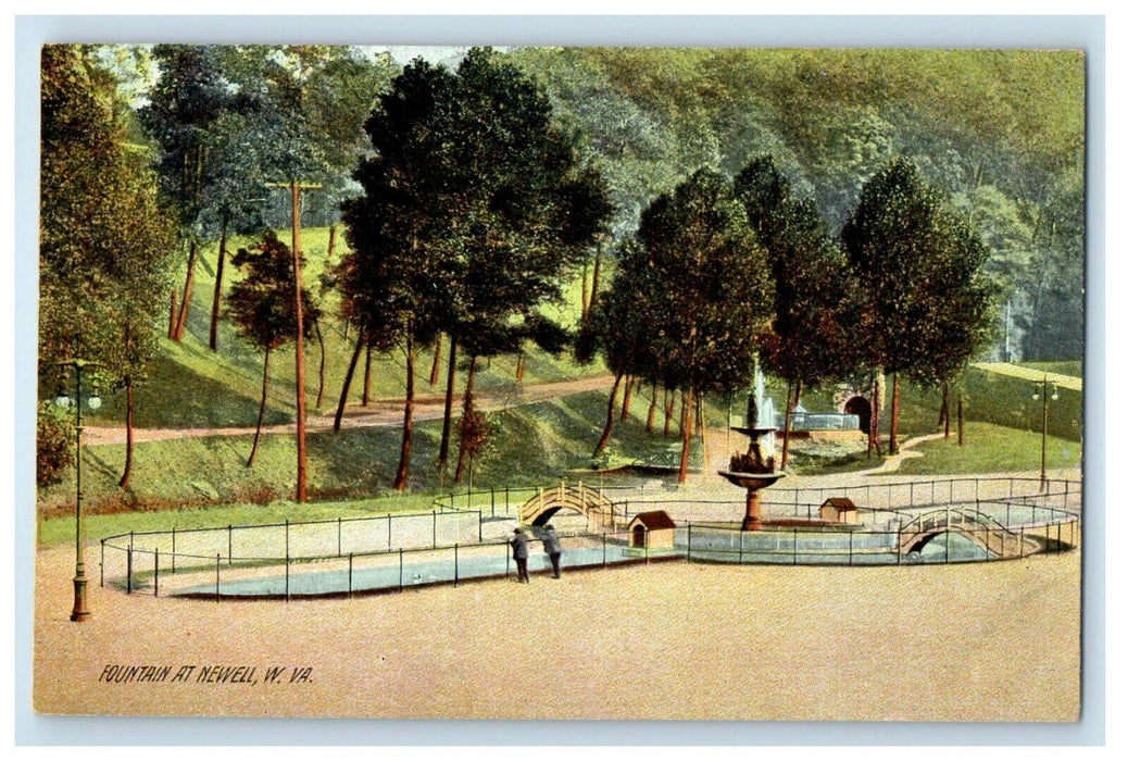 c1910's View Of Fountain At Newell West Virginia WV Unposted Antique Postcard