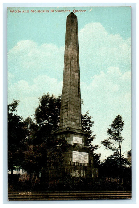 c1910 Wolfe and Montcalm Monument Quebec Canada CA Foreign Antique Postcard