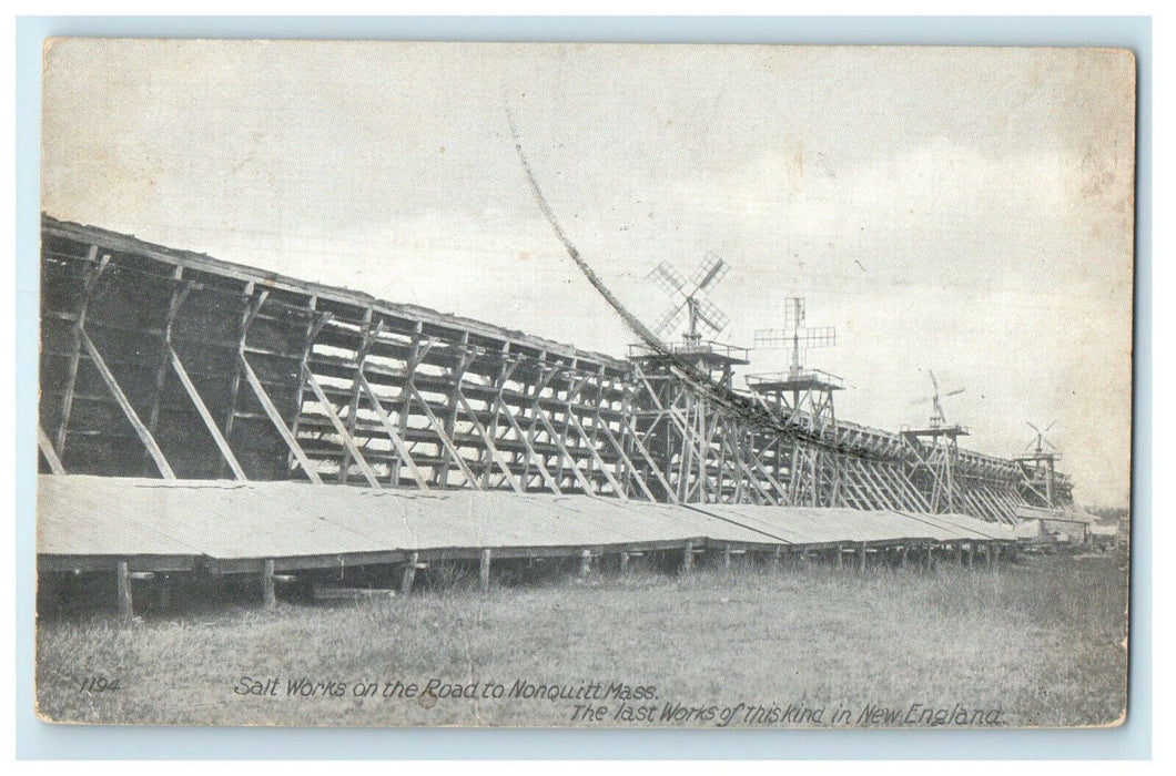 1908 Salt Works on the Road Nonquitt Darmouth Massachusetts MA Postcard