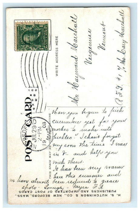 1908 Salt Works on the Road Nonquitt Darmouth Massachusetts MA Postcard