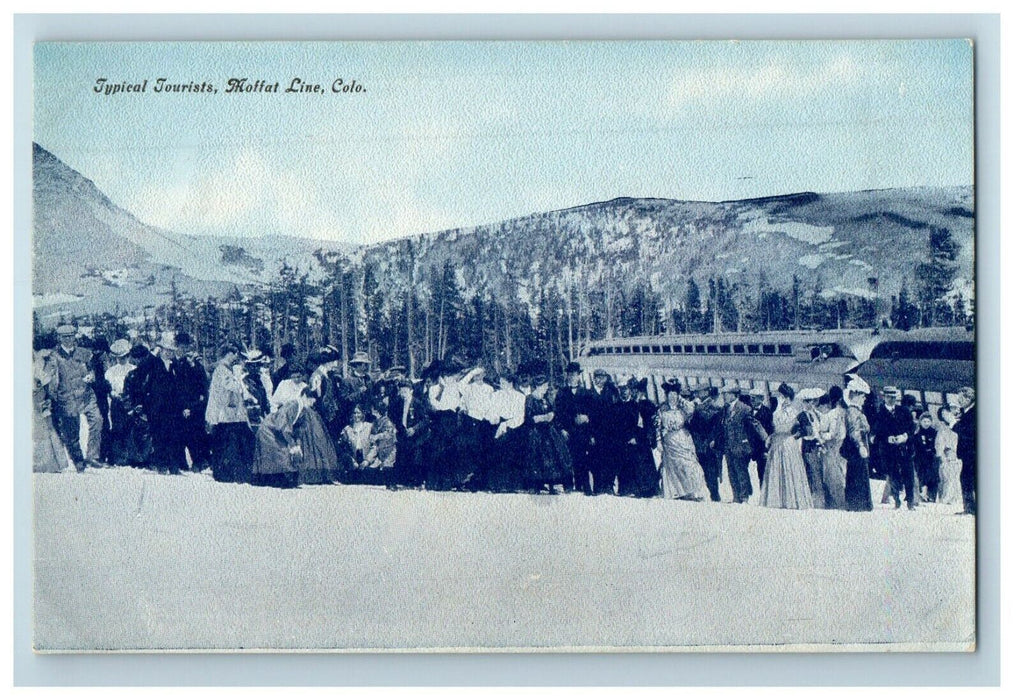 c1910's Topical Tourists Train Railroad Moffat Line Colorado CO Antique Postcard