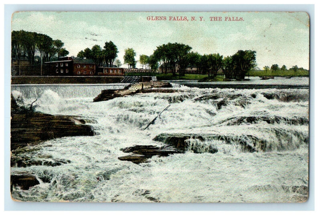 1909 The Falls Glens Falls New York NY Posted Antique Postcard