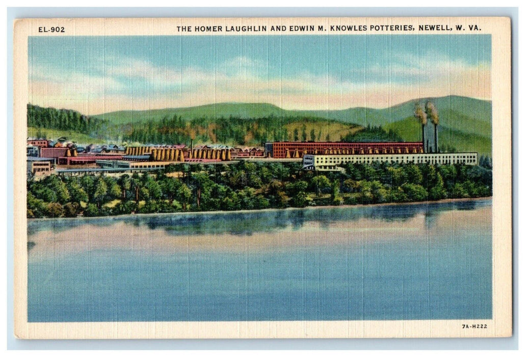 The Homer Laughlin And Edwin Knowles Potteries Newell West Virginia WV Postcard