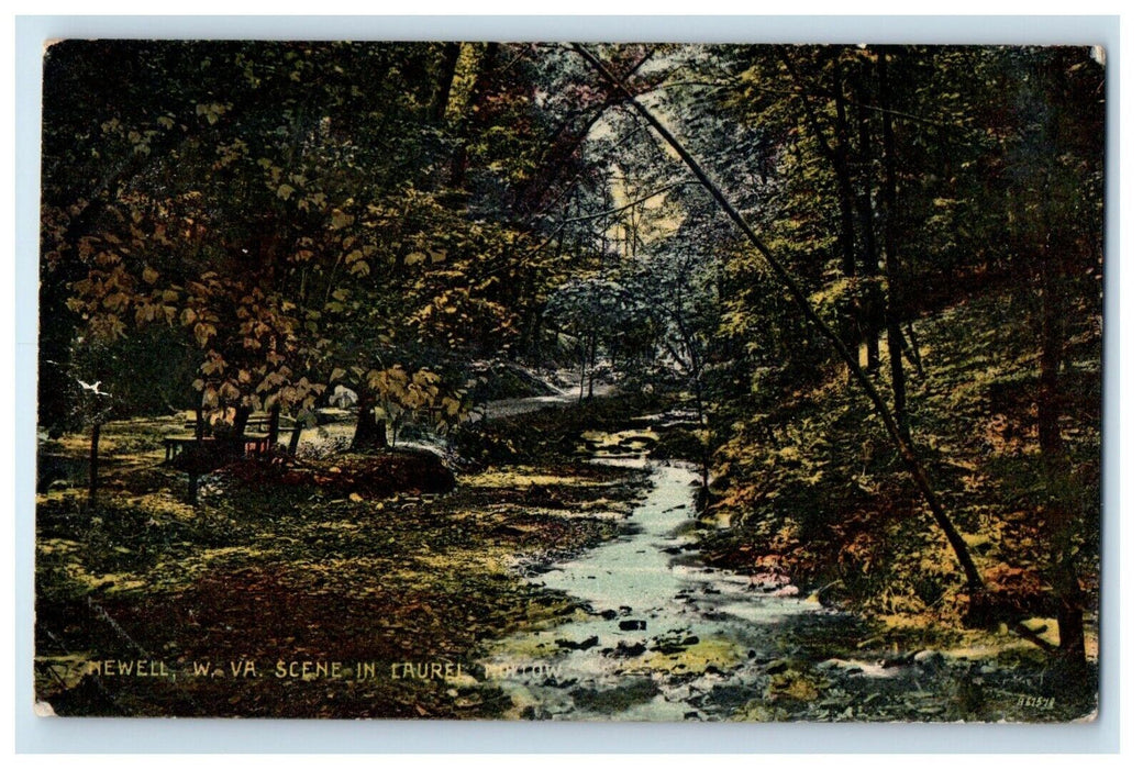 1908 Scene In Laurel Hollow Newell West Virginia WV, East Liverpool OH Postcard